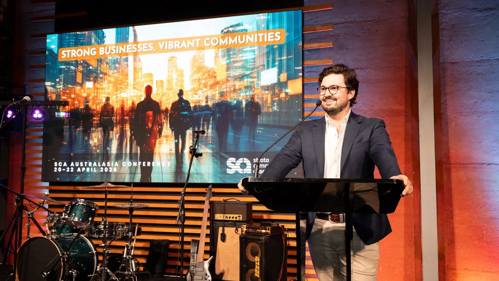 Joshua Baldwin speaking at a conference