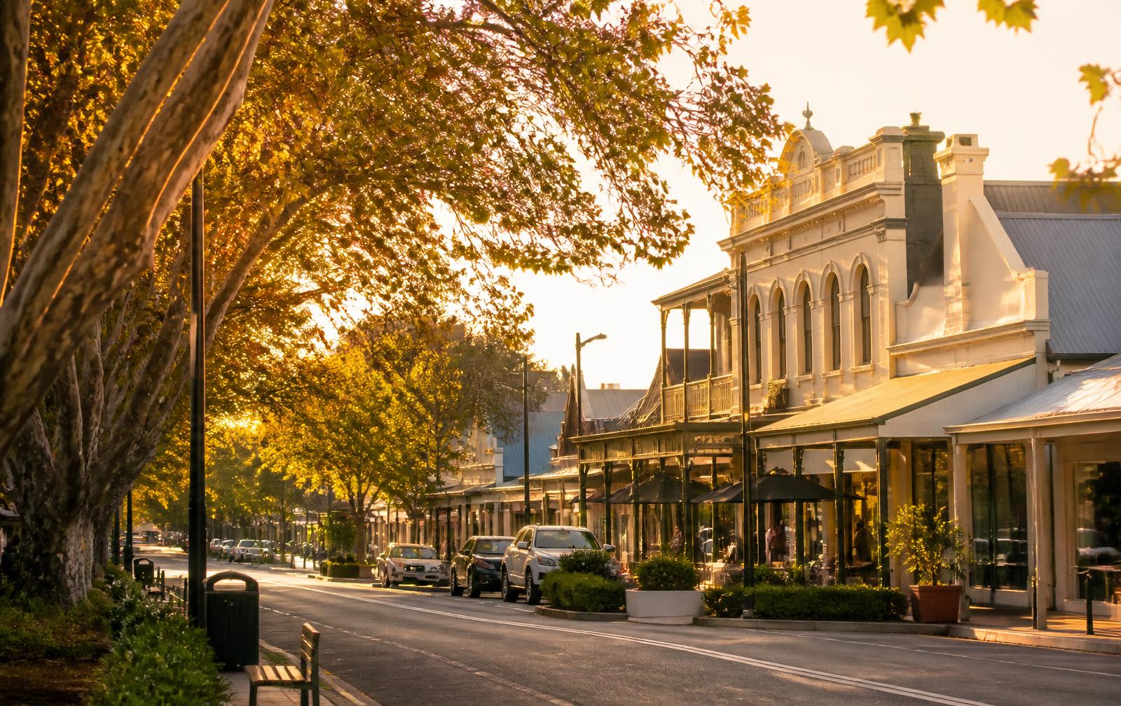 An Adelaide streetscape at golden hour