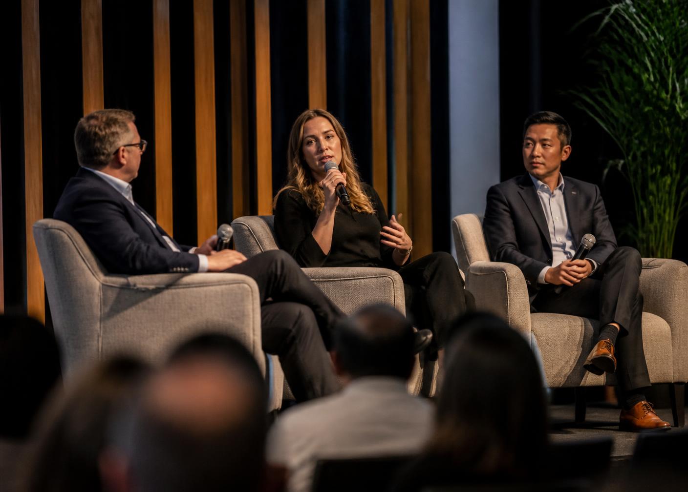 An industry panel discussion at a professional conference