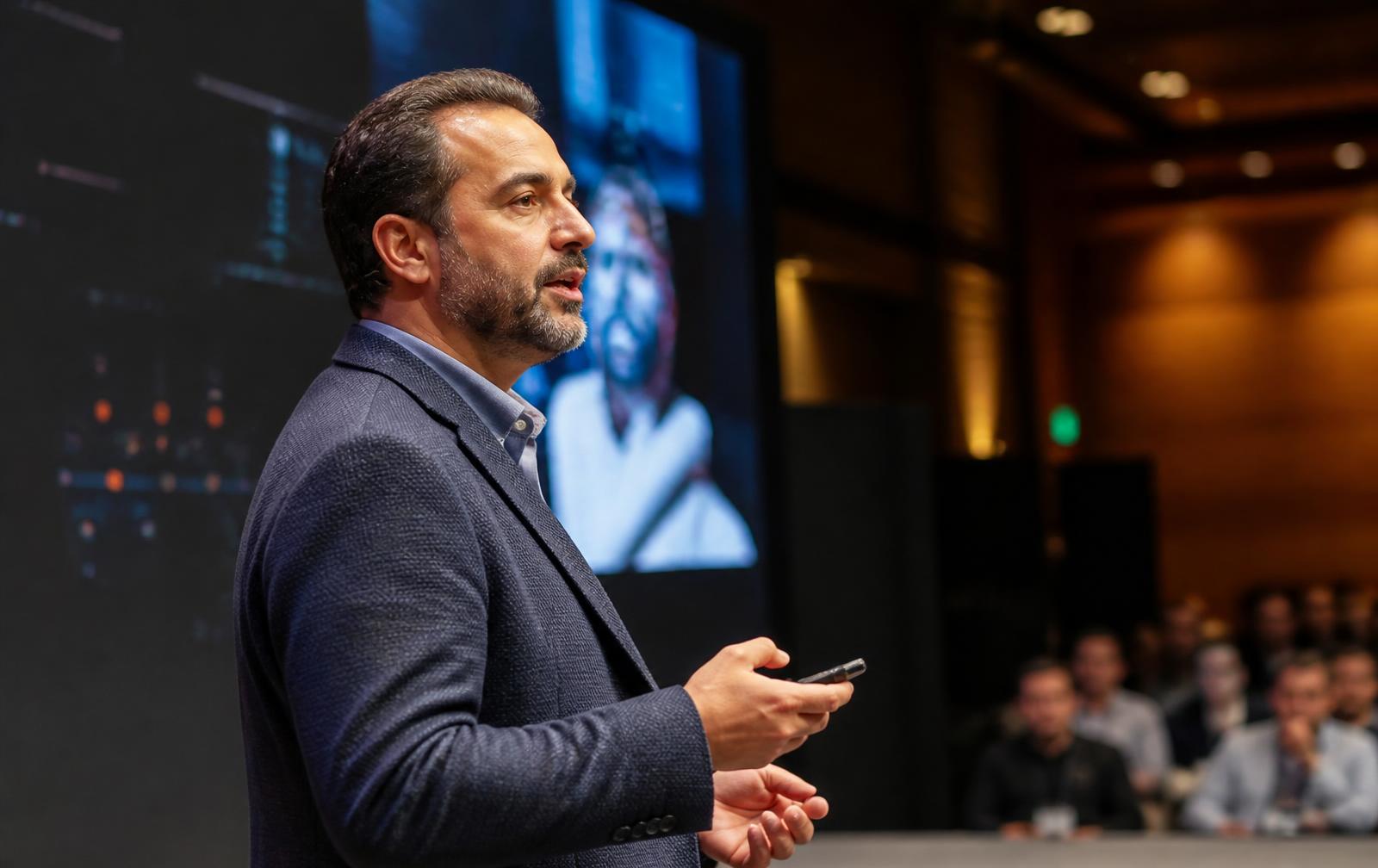 Joshua Baldwin speaking at a conference
